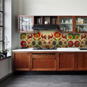 Fototapeta na kuchenne ściany - naklejka między szafki w kuchni