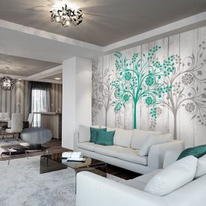 dekoracje z ornamentwem - aranżacje fototapetą