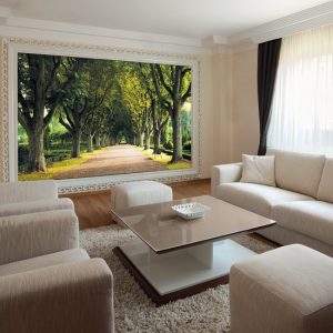 Jak dobrać fototapetę żeby wnętrze było relaksujące - park na ścianie