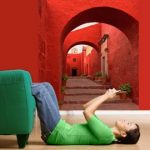 fototapeta czerwona uliczka