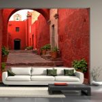 naklejka na drzwi z czerwoną uliczką