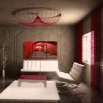 dekoracja na ściany z czerwoną uliczka