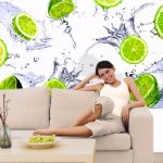 fototapeta do kuchni z limonkami w wodzie