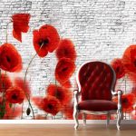 fototapety cegła i maki