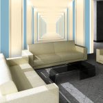 tapeta kremowy korytarz