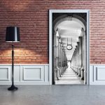 naklejka na drzwi tunel z kolumnami - fototapety na drzwi