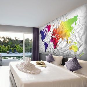 Szablon malarski na ścianę mapa