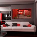 obraz 3d czerwone przejście