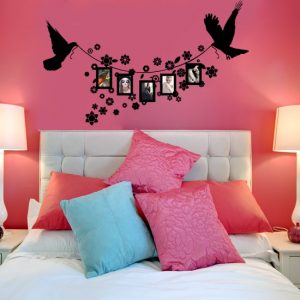 naklejka z ramkami ptaki i kwiatki