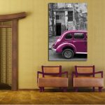 obraz różowe auto