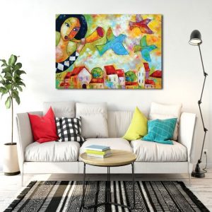 plakat z postacią grającą na trąbce