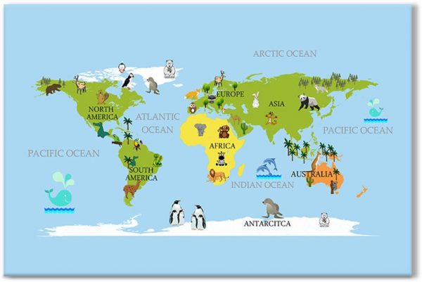 obrazy z mapą świata