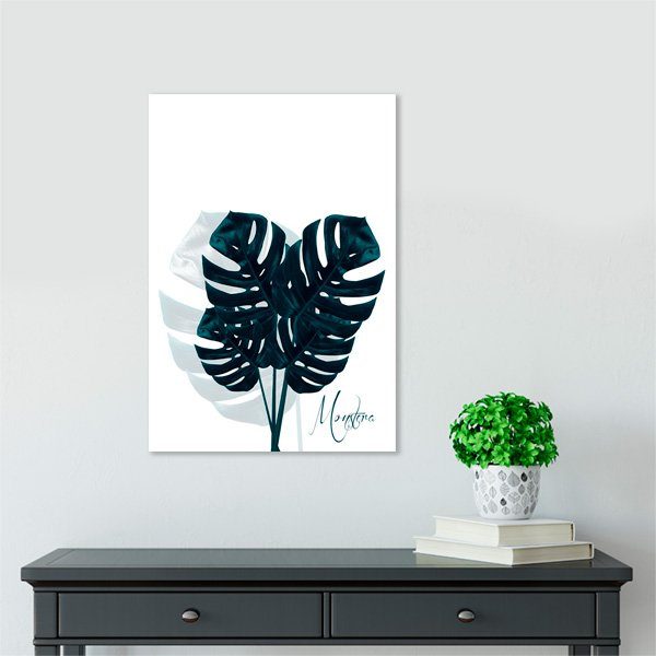 plakat w liście tropikalne