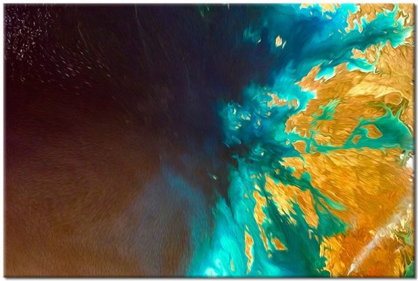 Obraz z turkusową abstrakcją