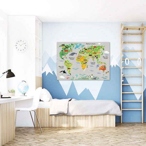 Plakat mapa i zwierzęta