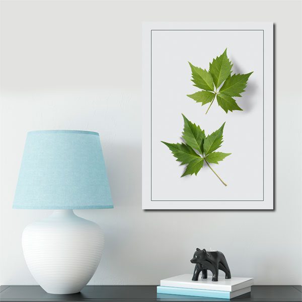 Plakat z liściem na ścianę