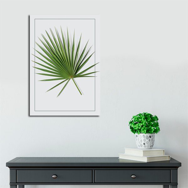 Plakat z zielonym liściem