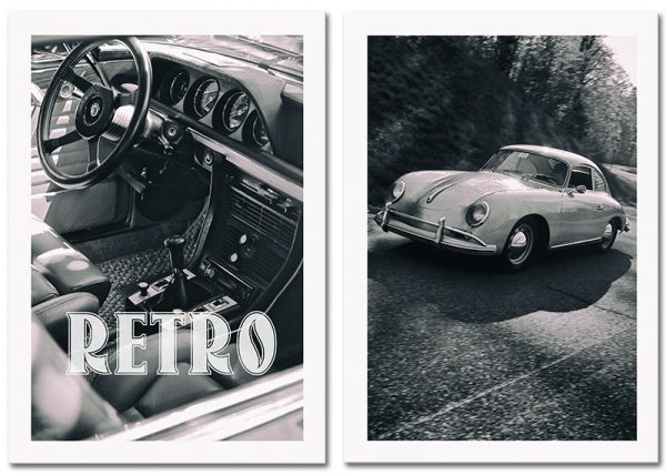 plakaty z samochodami