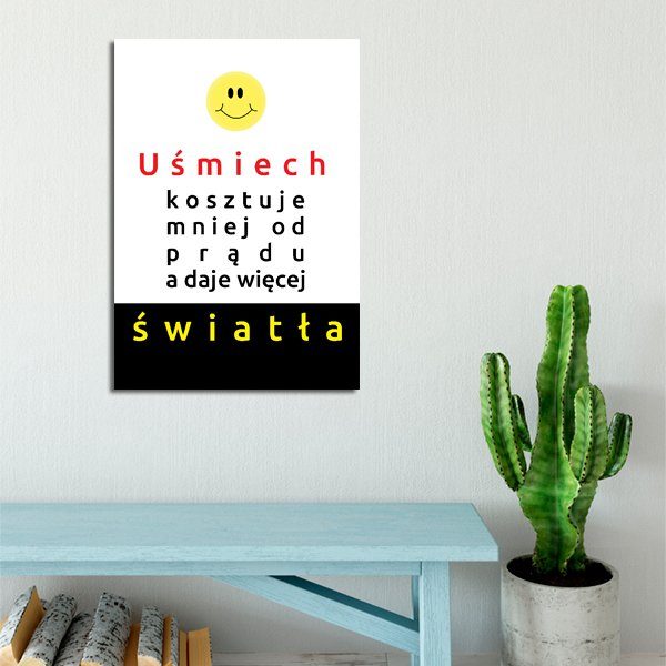 plakat z uśmiechem