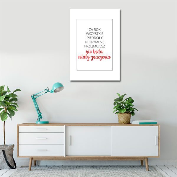 plakat z napisem do biura