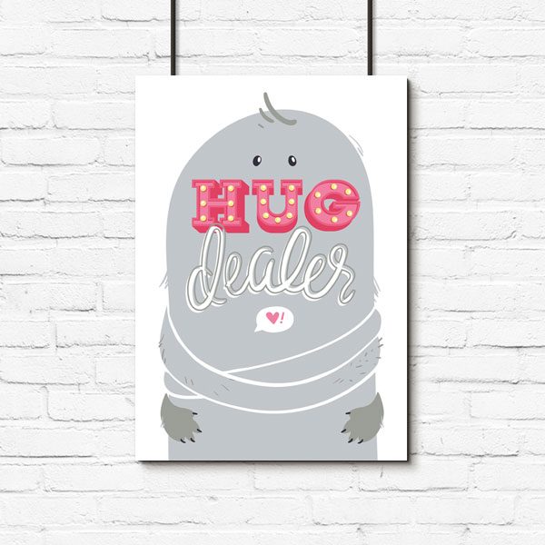 hug dealer jako plakat do salonu