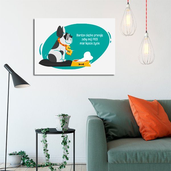 plakat poziomy z psem do pokoju