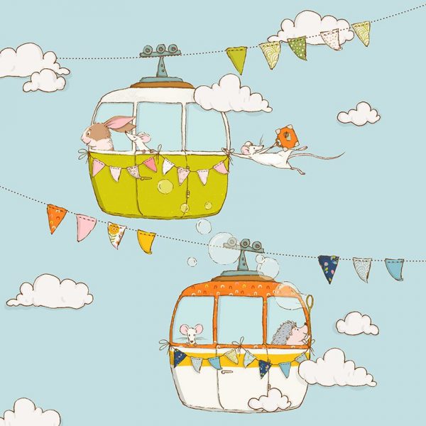 tapeta z króliczkiem, jeżem i myszkami