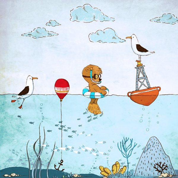 tapeta z rysunkowym wzorem