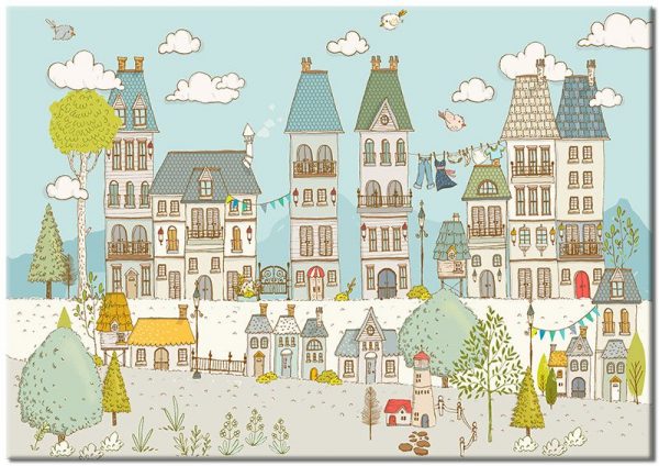 plakat z motywem miasta