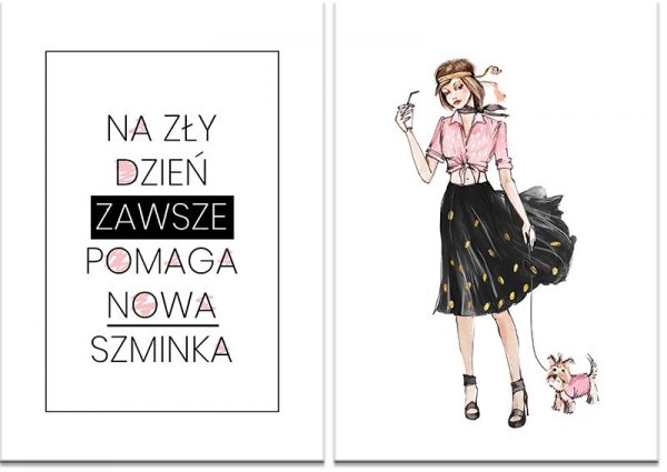 dyptyk z kobietą i psem