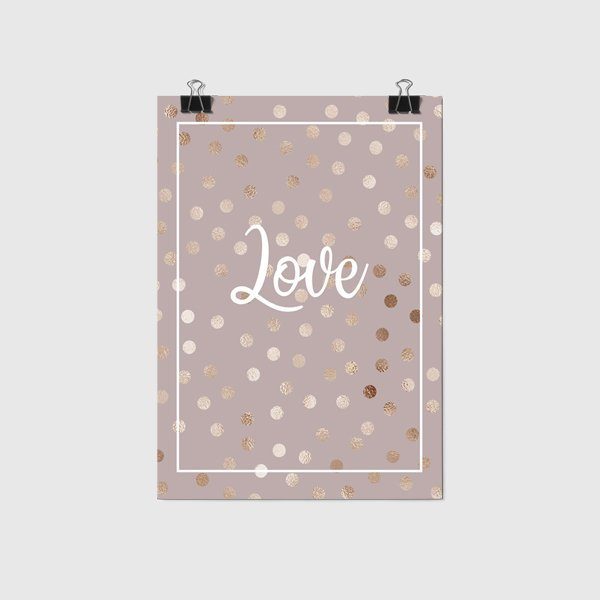 plakat z napisem love i ciekawym tłem