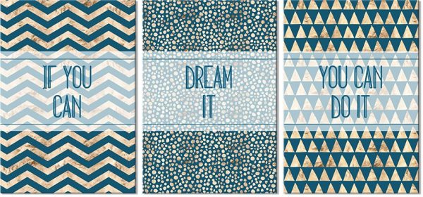 tryptyk w salonie granatowy