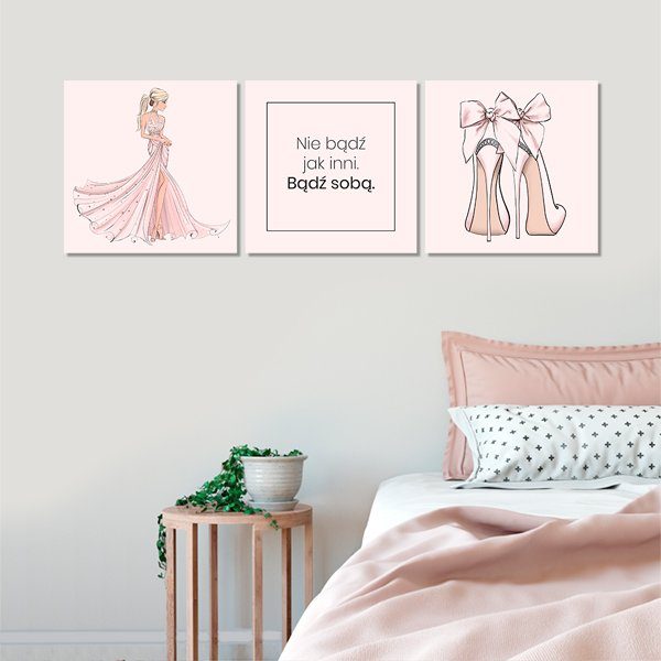 oryginalny tryptyk z kobietą