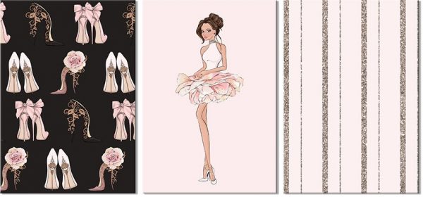 różowy tryptyk jako plakat