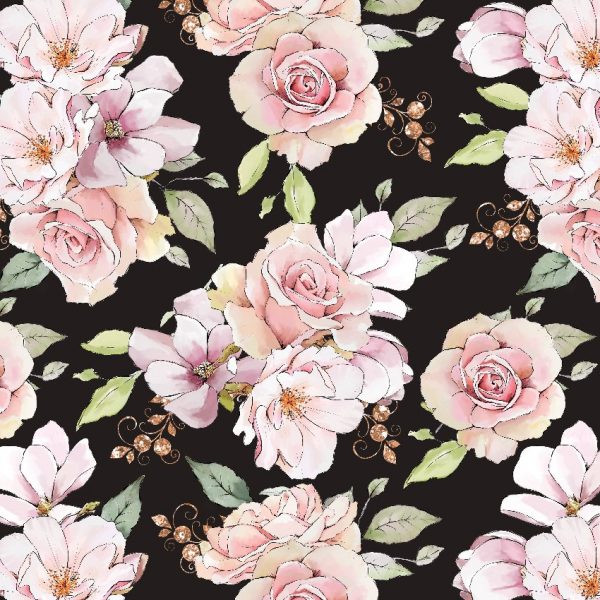 tapeta z różami czarno-różowa
