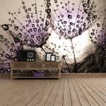 fototapeta z fioletowymi dmuchawcami