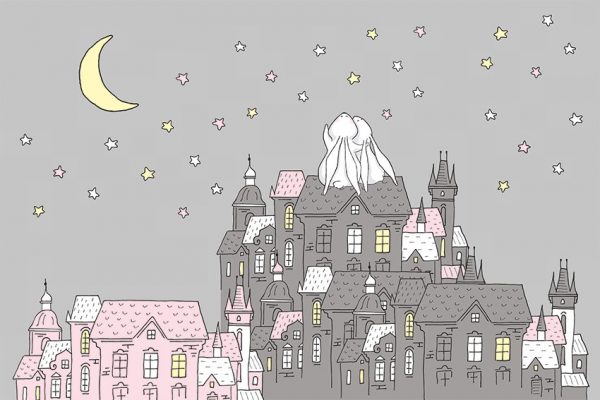 białe króliki patrzące się w niebo