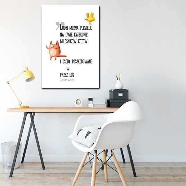 plakat o kotach z cytatem
