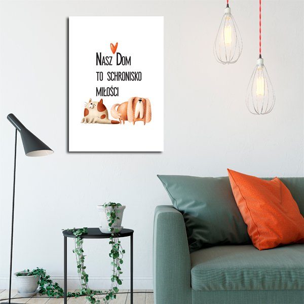 plakat z psem i kotkiem