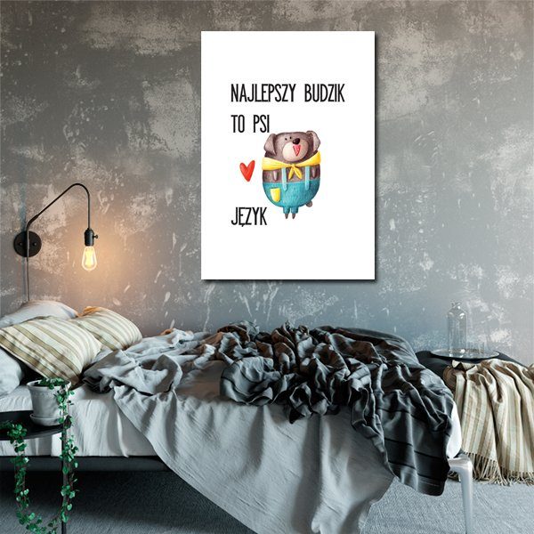 psi język jako budzik