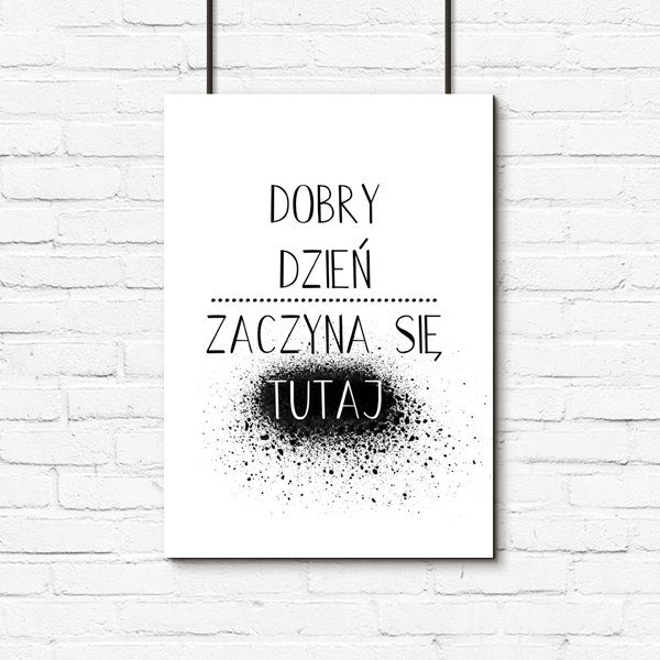 toaleta z plakatem o dobrym dniu