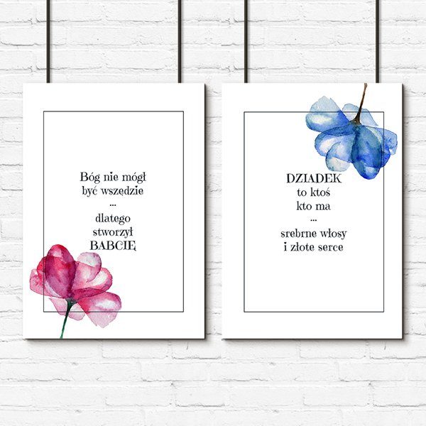 dyptyk z napisem o babci i dziadku