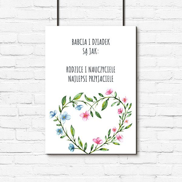 ścienna ozdoba jako plakat o dziadkach