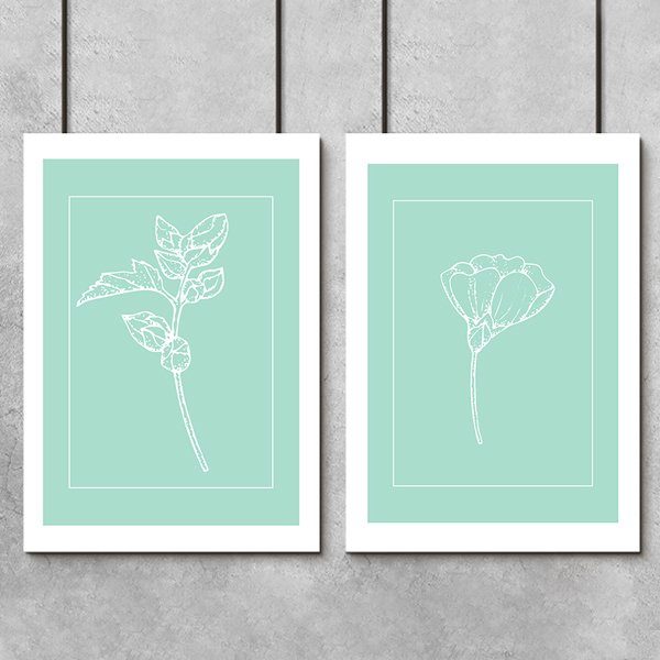 białe kwiatki na dyptyku