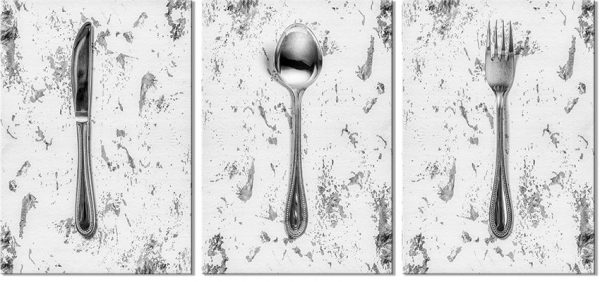 tryptyk z sztućcami do kuchni