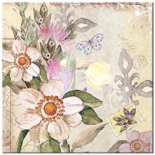 plakat kwadratowy z kwiatami