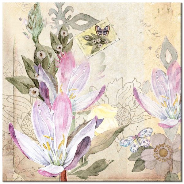 kwadratowy plakat z motywem kwiatów