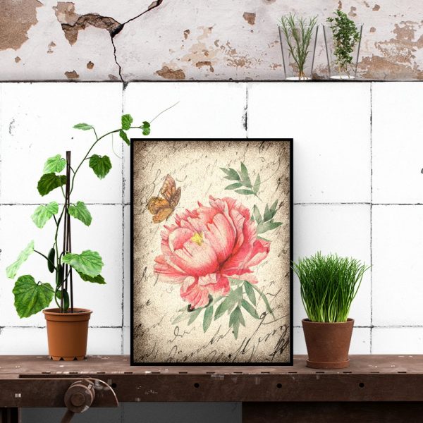 plakat pionowy z kwiatkiem