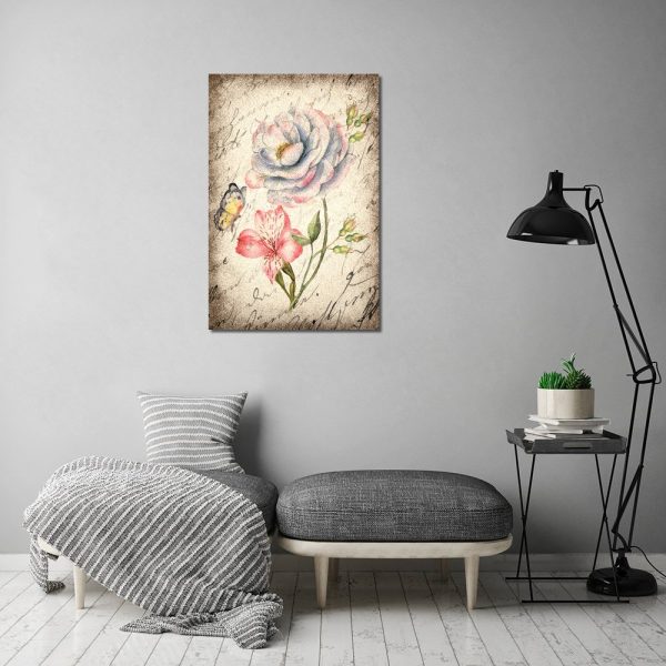 obraz vintage z kwiatami