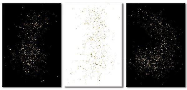 złote kropki na tryptyku